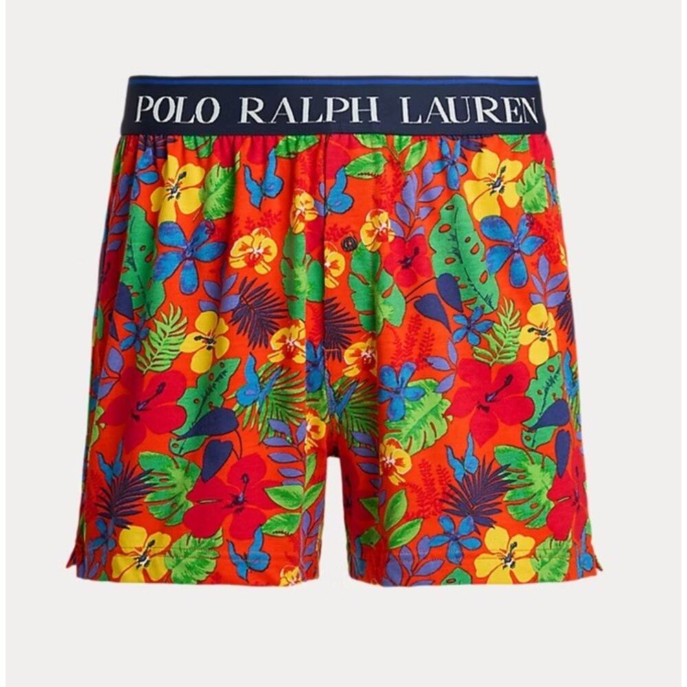 Polo Ralph Lauren Floral Orange Print Cotton Modal Knit Boxer - Picture 2 of 5